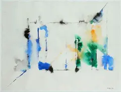 Composition by Paul Kallos, 1992, Aquarelle signée et datée, sold Apr 2022