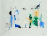 Composition by Paul Kallos, 1992, Aquarelle signée et datée, sold Apr 2022