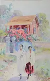 Promenade by Emile Ralambo, 1925, Aquarelle signée et datée en bas à gauche, sold Nov 2016