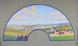 Vue des terrasses de St Germain en Laye. Projet d'éventail by Constant Léon Duval, Gouache signée en bas à droite, sold Oct 2016
