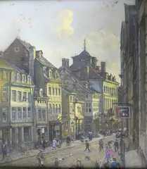 Vue de la Crapaurue à Verviers by Maurice Pirenne, 1928, Pastel signé et daté en bas à gauche, sold Oct 2016