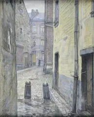 La cours Levau à Verviers by Maurice Pirenne, 1928, Pastel signé et daté en bas à gauche, sold Oct 2016