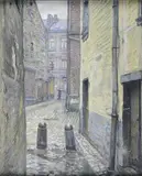 La cours Levau à Verviers by Maurice Pirenne, 1928, Pastel signé et daté en bas à gauche, sold Oct 2016