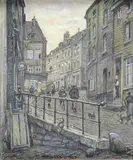 Le mont du moulin à Verviers. 1929 by Maurice Pirenne, Pastel signé et daté en basau milieu, sold Oct 2016