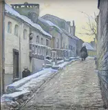 L'entrée de la promenade derrière les Récollets à Verviers by Maurice Pirenne, 1929, Pastel signé et daté en bas vers la droite, sold Oct 2016