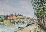 Le Pont-Neuf by L. P. Robert Lavoine, Aquarelle signée en bas à droite et titrée en bas à gauche, sold Oct 2016