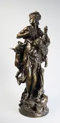 L'innocence tourmentée by Albert-Ernest Carrier-Belleuse, 1871, Epreuve en bronze à patine brun clair richement nuancé, sold Oct 2016