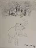 Eléphanteau by Max Jacob, 1929, Lithographie signée et datée «29» dans la planche en bas à droite, sold Jul 2016