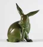Lapin (modèle 4) by Édouard-Marcel Sandoz, Epreuve en bronze à patine brun nuancé vert, sold Jul 2016