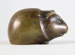 Cochon d'Inde by Édouard-Marcel Sandoz, Epreuve en bronze à patine brun nuancé, sold Jul 2016