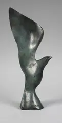 L'oiseau by Claude Lhoste, Epreuve en bronze à patine verte nuancée, sold Jul 2016
