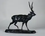 Cerf du Gange by Antoine-Louis Barye, Epreuve en bronze à patine brun nuancé, sold Apr 2016
