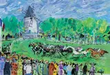 Course à Longchamp, passage du moulin by Maurice Empi, Gouache signée en bas à droite, sold Apr 2016