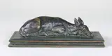 Faon couché by Antoine-Louis Barye, Epreuve en bronze à patine brun vert nuancé, sold Apr 2016