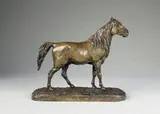 Cheval arabe (Ibrahim) n°1 by Pierre-Jules Mêne, Epreuve en bronze à patine brun nuancé, sold Apr 2016