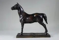 Cheval à l'arrêt by Louis Vidal, Epreuve en bronze à patine brun nuancé, sold Apr 2016