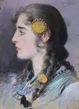 Profil d'arménienne by Ettore Ximenes, Pastel signé en haut à droite et légendé en bas à droite, sold Apr 2016