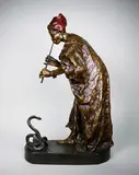Le charmeur de serpent by Arthur Strasser, Epreuve en bronze polychrome, sold Apr 2016
