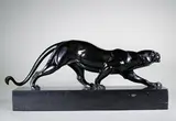 Panthère marchant by Louis-Albert Carvin, Epreuve en bronze à patine laquée noire, sold Apr 2016