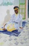 Femme assise by Renée Bernard, Gouache signée et située «Rabat» en bas à droite, sold Apr 2016