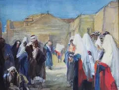 Le marché arabe by Charles Fouqueray, 1919, Aquarelle signée en bas à droite et datée «1919 ?», sold Apr 2016