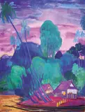 Un village au bord du Mekong by André Maire, 1952, Gouache signée et datée en bas à gauche, sold Apr 2016
