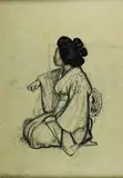 La japonaise by Jean Bouchaud, Encre, lavis et aquarelle, sold Apr 2016