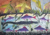 Le crocodile, vers 1958/1960 by Pilipili Mulongoy, Gouache signée en bas à droite, sold Apr 2016