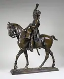 Hussard à cheval by Pierre-Nicolas Tourgueneff, Epreuve en bronze à patine brun clair nuancé, sold Feb 2016