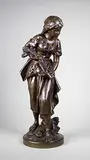 La faneuse by Mathurin Moreau, Epreuve en bronze à patine brun nuancé, sold Feb 2016