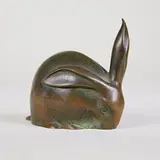 Lapin une oreille dressée by Édouard-Marcel Sandoz, Epreuve en bronze à patine brun nuancé, sold Feb 2016