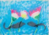HARD-CORE ENTRE PÂQUERETTES ET TÉTARDS by Jean Messagier, Pastel et glycero sur papier signé et titré en bas à droite, sold Nov 2009