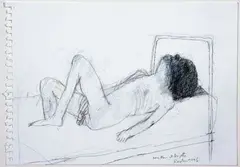 HOMME COUCHÉ » by Jean Rustin, 1996, Mine de plomb et pastel sur papier signé et daté en bas à droite, sold Nov 2009