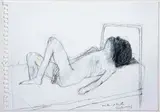 HOMME COUCHÉ » by Jean Rustin, 1996, Mine de plomb et pastel sur papier signé et daté en bas à droite, sold Nov 2009