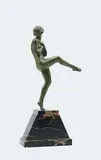 Danseuse, les mains croisées by Pierre le Faguays, Épreuve en bronze, fonte d'édition multiple du milieu du XXe siècle à patine verte nuancée, sold Oct 2009
