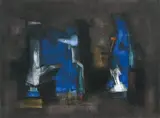 LES CARRÉS BLEUS" by Francis Bott, 1959, Pastel sur papier signé et daté en bas à droite, sold May 2009