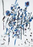 COMPOSITION" by Manuel Cargaleiro, 1963, Gouache sur papier signé en bas à droite et daté en bas à gauche, sold May 2009