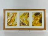 Etude de trois dessins représentant des femmes nues by Bernard Taurelle, Aquarelle et fusain sur papier, triptyque, sold May 2025