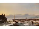 Winterfreuden bei Zaltbommel by Andreas Schelfhout, oil on panel, offered Sep 2025