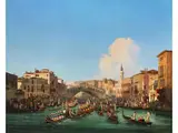 Regatta auf dem Canal Grande by Ippolito Caffi, oil on canvas, sold Mar 2025