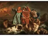 Die Dantebarke by Eugène Delacroix, oil on canvas, sold Apr 2022