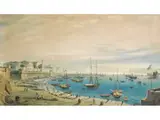 Ansicht des Hafens von Civitavecchia by Carlo Bossoli, tempera, sold Jun 2026