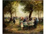 Münchner Wirtsgarten by Otto Eduard Pippel, oil on canvas, offered Mar 2015