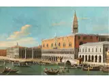 Blick auf den Dogenpalast in Venedig by Vincenzo Chilone, oil on canvas, sold Dec 2024