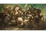 Reiterschlacht by Théodore Géricault, oil on board, sold Mar 2022