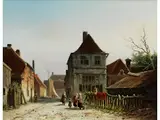Blick auf Eine Gasse in Hoorn by Adrianus Eversen, oil on panel, offered Mar 2019