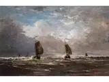 Segelschiffe bei Stürmischer see by Hendrik Willem Mesdag, oil on canvas, offered Mar 2025