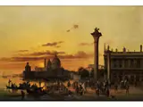 Blick von der Piazzetta san Marco zur Punta Della Dogana by Josef Carl Berthold Püttner, 1821 Plan, Böhmen - 1881 Vöslau, oil on canvas, offered Jun 2024