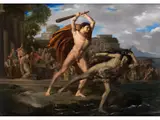 Herkules im Kampf Gegen Thanatos by Pelagio Palagi, 1775 Bologna – 1860 Turin, oil on canvas, offered Sep 2023