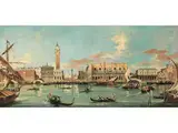 Venedigvedute mit dem Dogenpalast by Francesco Zanin, oil on canvas, sold Mar 2023